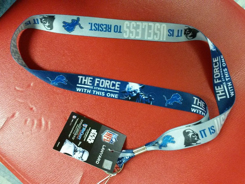 NFL Detroit Lions Star Wars Yoda / Vader Lanyard (1" W X 17" L)