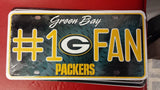 NFL Green Bay Packers Metal #1 Fan License Plate