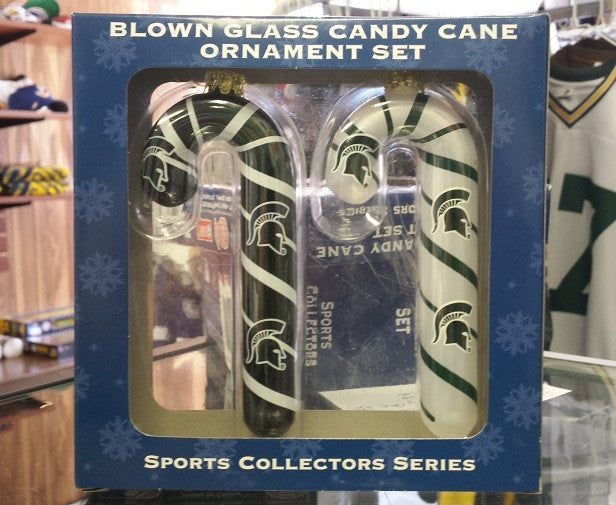 NCAA Michigan State Spartans 2pc Candy Cane Ornament Set