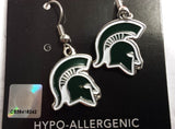 NCAA Michigan State Spartans Logo Dangle Earrings