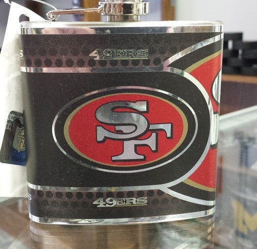 NFL San Francisco 49ers 6oz Hip Flask with Hi-Def Metallic Wrap