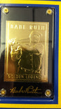 MLB Babe Ruth 22K Gold Foil Card and Coin