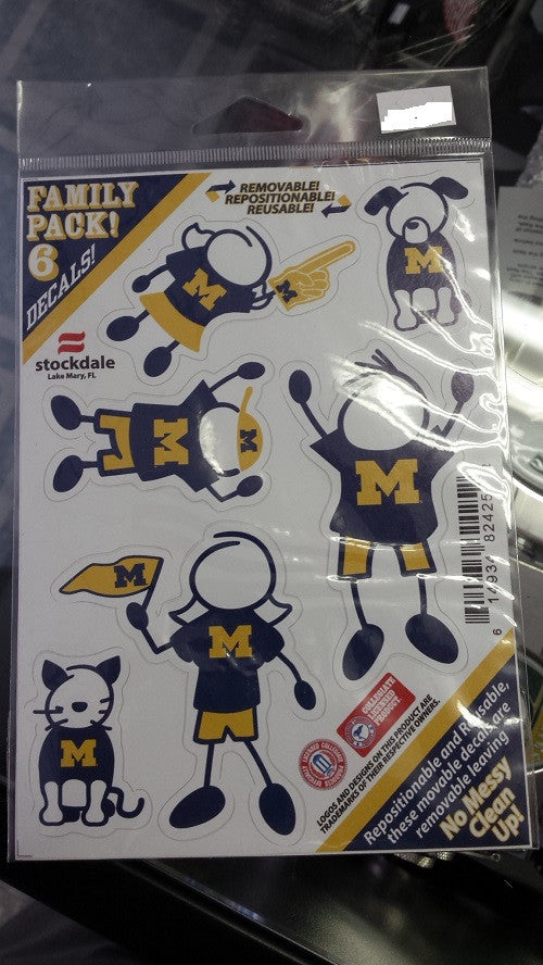 NCAA Michigan Wolverines Family Decal Small  5" X 7"