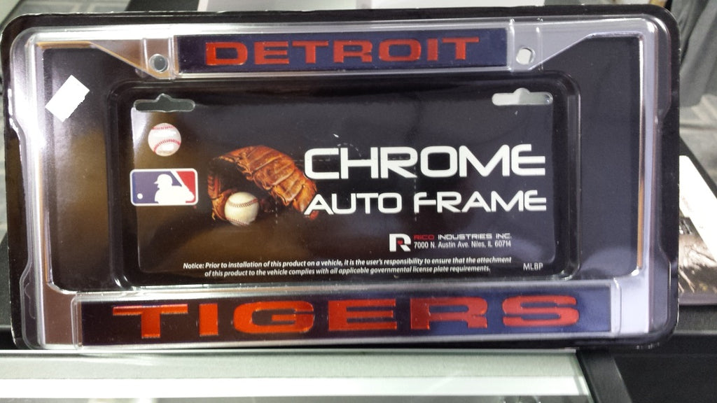 MLB Detroit Tigers Blue / Orange Laser Chrome License Plate Frame
