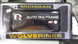 NCAA Michigan Wolverines Blue / Yellow Laser Chrome License Plate Frame