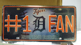 MLB Detroit Tigers Metal #1 Fan License Plate