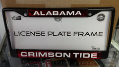 NCAA Alabama Crimson Tide Black Laser Cut Chrome License Plate Frame