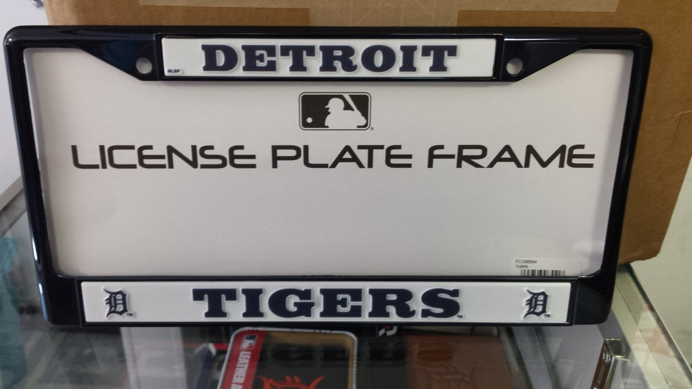 MLB Detroit Tigers Navy Colored Chrome License Plate Frame