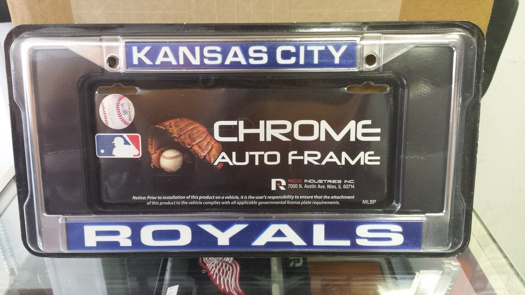 MLB Kansas City Royals Blue / White Laser Chrome License Plate Frame