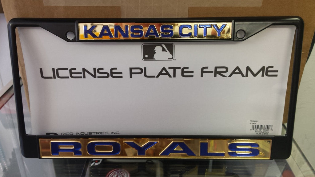 MLB Kansas City Royals Black Laser Cut Chrome License Plate Frame