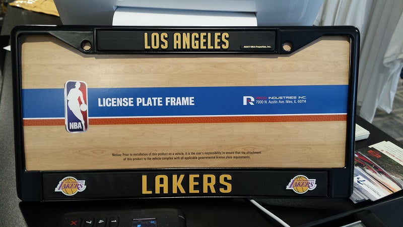 NBA Los Angeles Lakers Black Chrome License Plate Frame