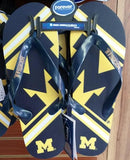 NCAA Michigan Wolverines UNISEX Big Logo Flip Flop (see Size Chart) - Hockey Cards Plus LLC
 - 4