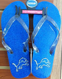 NFL Detroit Lions Women's Glitter Thong Flip Flop - Hockey Cards Plus LLC
 - 5