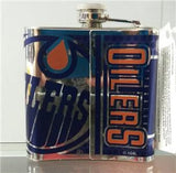 NHL Edmonton Oilers 6 oz Stainless Steel Hip Flask with 360 Wrap - Hockey Cards Plus LLC
 - 2