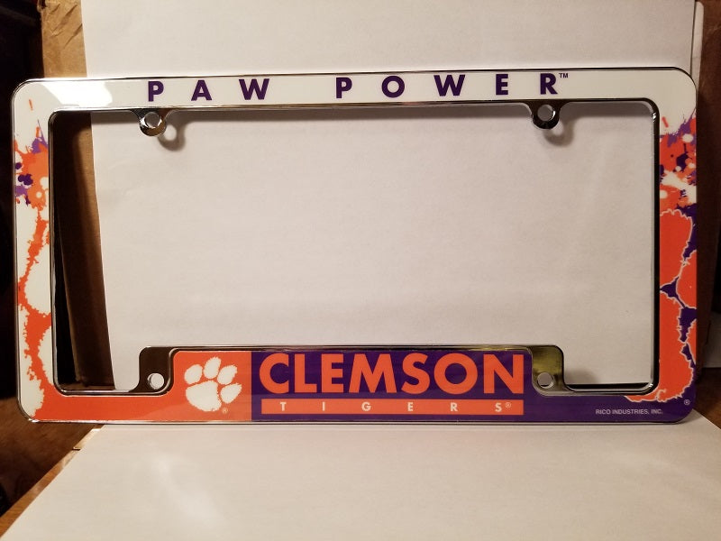 NCAA Clemson Tigers All Over Chrome License Plate Frame