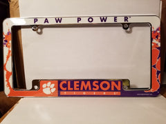 NCAA Clemson Tigers All Over Chrome License Plate Frame