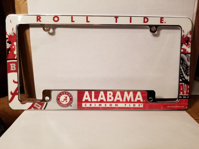 NCAA Alabama Crimson Tide All Over Chrome License Plate Frame