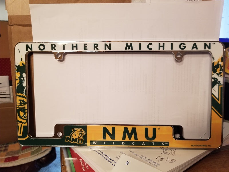 NCAA Northern Michigan Wildcats All Over Chrome License Plate Frame