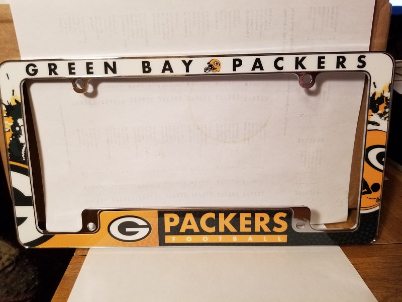 NFL Green Bay Packers All Over Chrome License Plate Frame