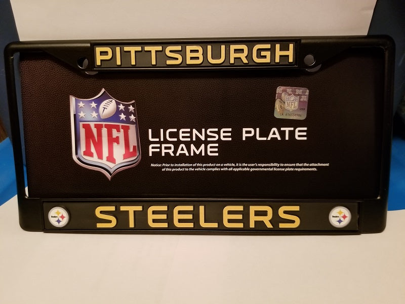 NFL Pittsburgh Steelers Black Chrome License Plate Frame