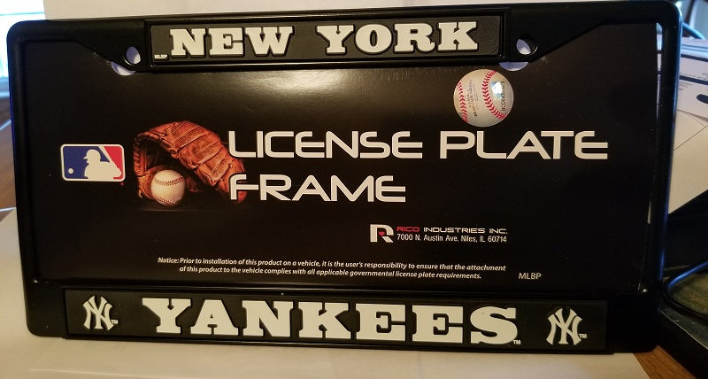 MLB New York Yankees Black Chrome License Plate Frame
