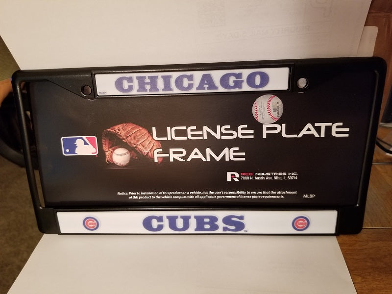 MLB Chicago Cubs Black Chrome License Plate Frame