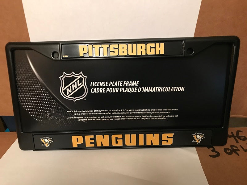 NHL Pittsburgh Penguins Black Chrome License Plate Frame