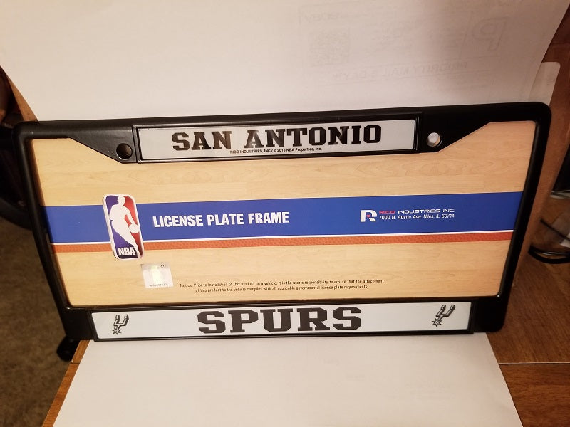 NBA San Antonio Spurs Black Chrome License Plate Frame