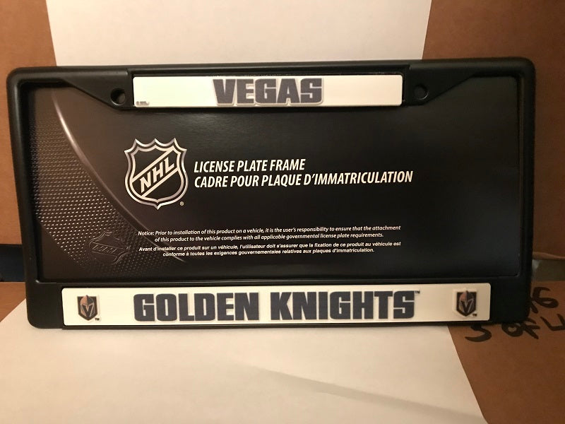 NHL Vegas Golden Knights Black Chrome License Plate Frame