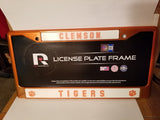NCAA Clemson Tigers Orange Colored Chrome License Plate Frame