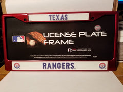 MLB Texas Rangers Red Colored Chrome License Plate Frame