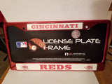 MLB Cincinnati Reds Red Colored Chrome License Plate Frame