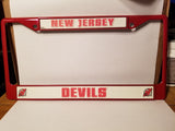 NHL New Jersey Devils Red Colored Chrome License Plate Frame