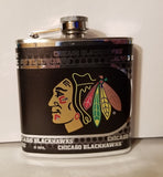 NHL Chicago Blackhawks 6 oz Hip Flask with Hi-Def Metallic Wrap