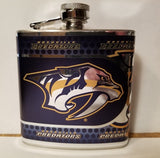 NHL Nashville Predators 6 oz Hip Flask with Hi-Def Metallic Wrap