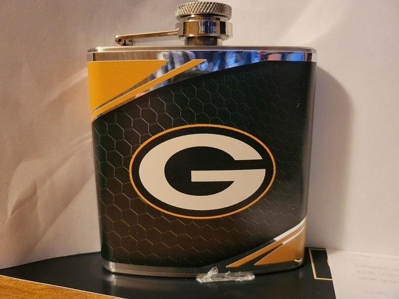 NFL Green Bay Packers 6oz Stainless Steel Flask with 360 Wrap