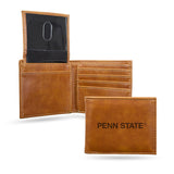 NCAA Penn State Nittany Lions Laser Engraved Billfold Wallet - Brown