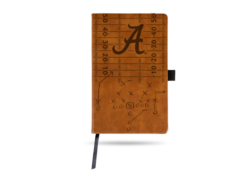 NCAA Alabama Crimson Tide Laser Engraved Leather Notebook - Brown