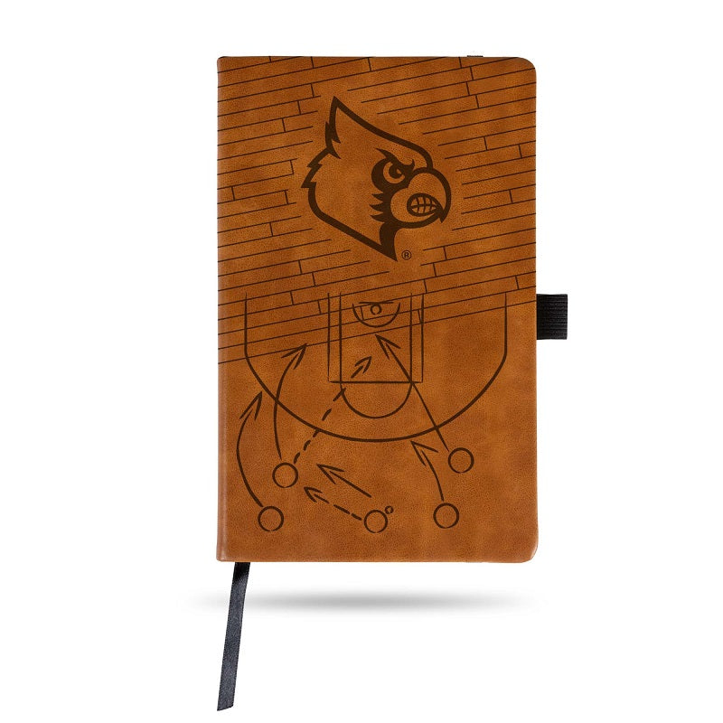 NCAA Louisville Cardinals Laser Engraved Leather Notebook - Brown