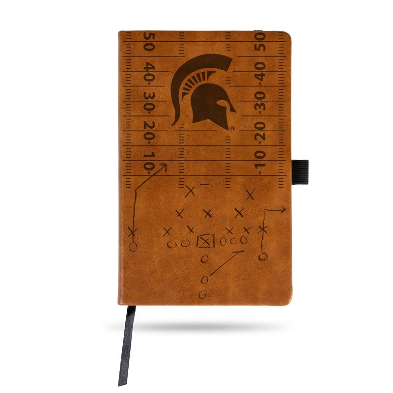 NCAA Michigan State Spartans Laser Engraved Leather Notebook - Brown