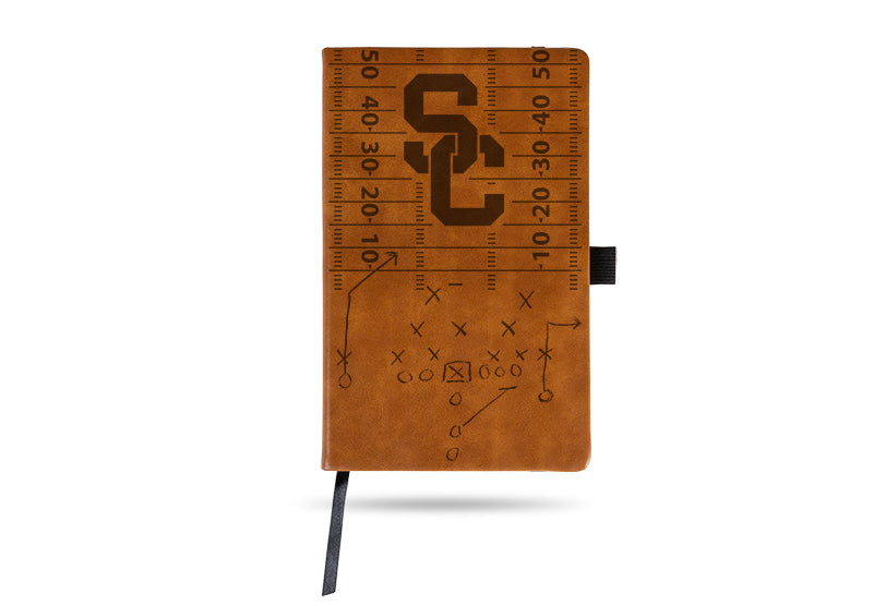 NCAA USC Trojans Laser Engraved Leather Notebook - Brown