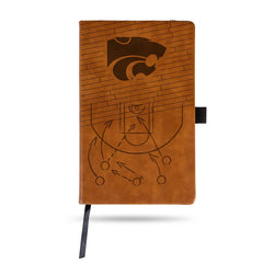 NCAA Kansas State Wildcats Laser Engraved Leather Notebook - Brown