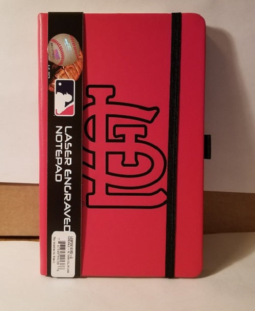MLB St. Louis Cardinals Laser Engraved Leather Notebook - Red