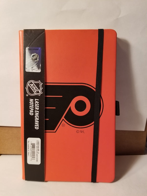 NHL Philadelphia Flyers Laser Engraved Leather Notebook - Orange