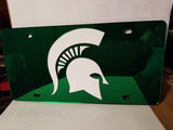 NCAA Michigan State Spartans Laser License Plate Tag - Green