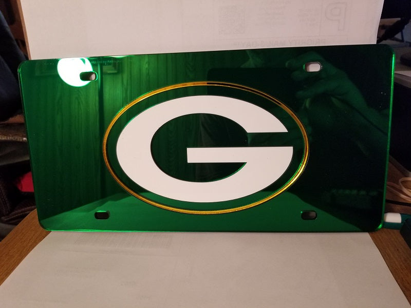 NFL Green Bay Packers Laser License Plate Tag - Green