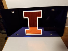 NCAA Illinois Fighting Illini Laser License Plate Tag - Blue