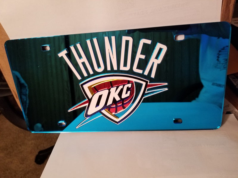 NBA Oklahoma City Thunder Laser License Plate Tag - Blue
