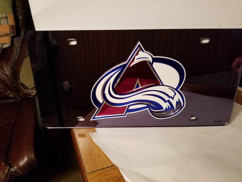 NHL Colorado Avalanche Laser License Plate Tag - Black