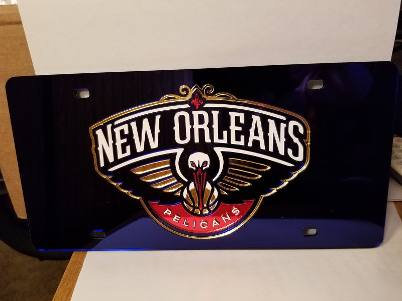 NBA New Orleans Pelicans Laser License Plate Tag - Blue